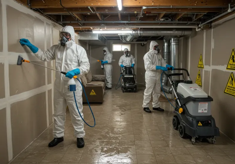 Basement Moisture Removal and Structural Drying process in Salem, CT